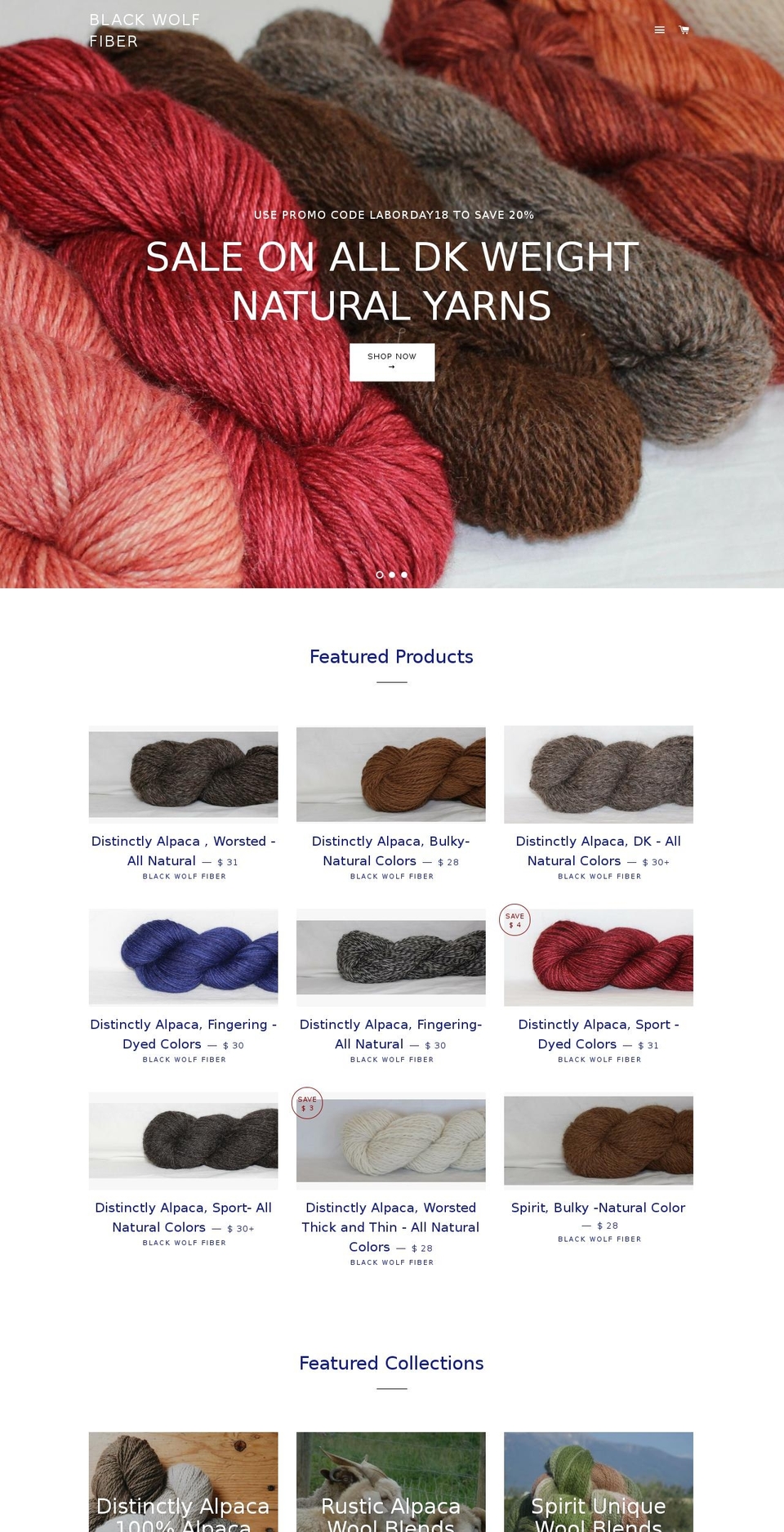blackwolfyarn.com — Shopify storefront screenshot