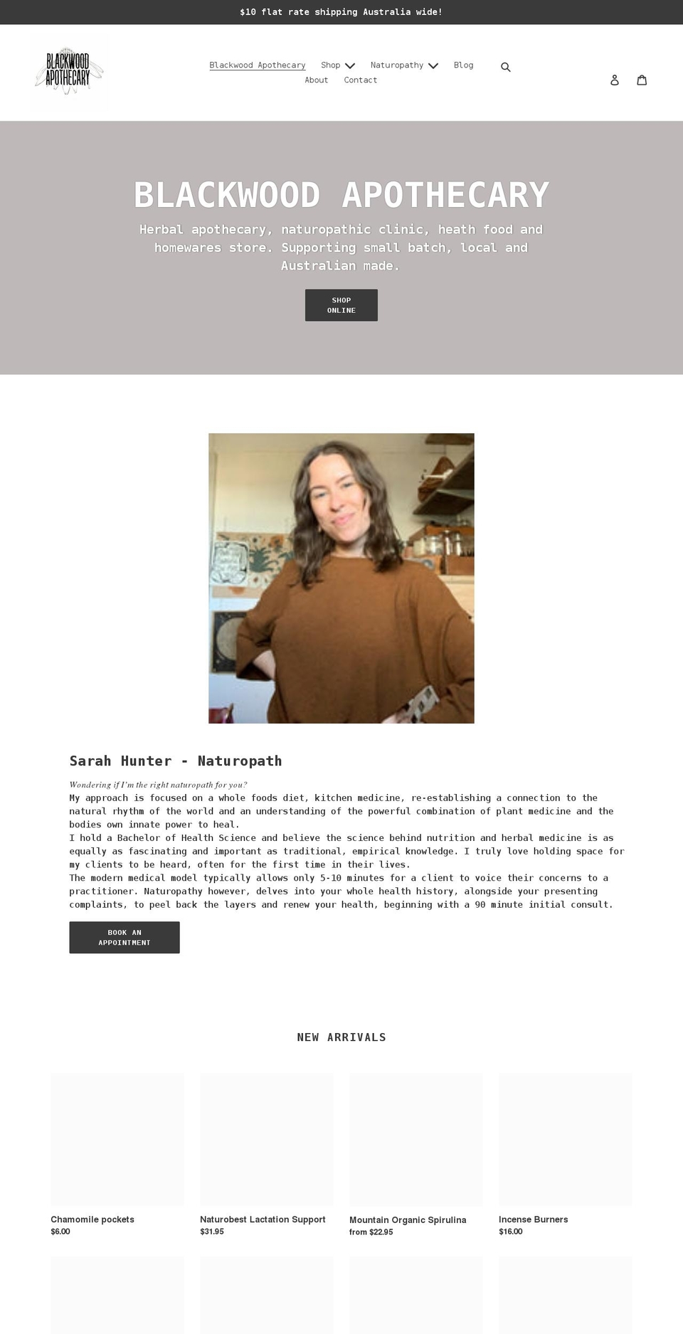 blackwoodapothecary.com shopify website screenshot