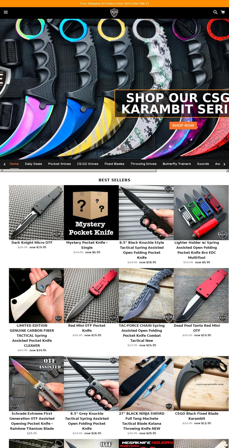 bladeaddict.com — Shopify storefront screenshot