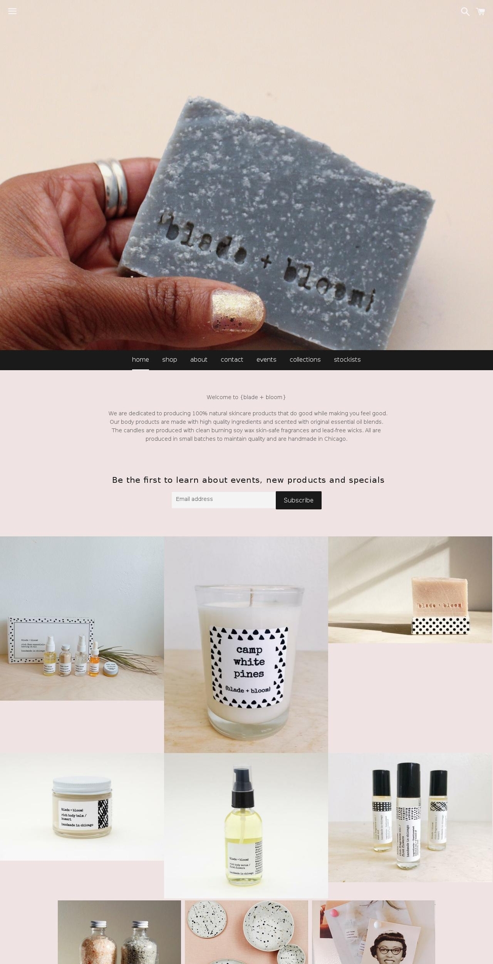 bladeandbloom.com shopify website screenshot