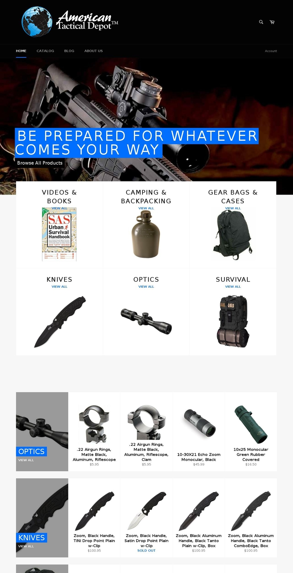 bladeandprepper.com shopify website screenshot