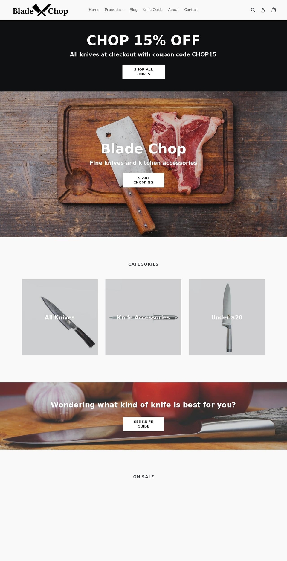bladechop.com shopify website screenshot