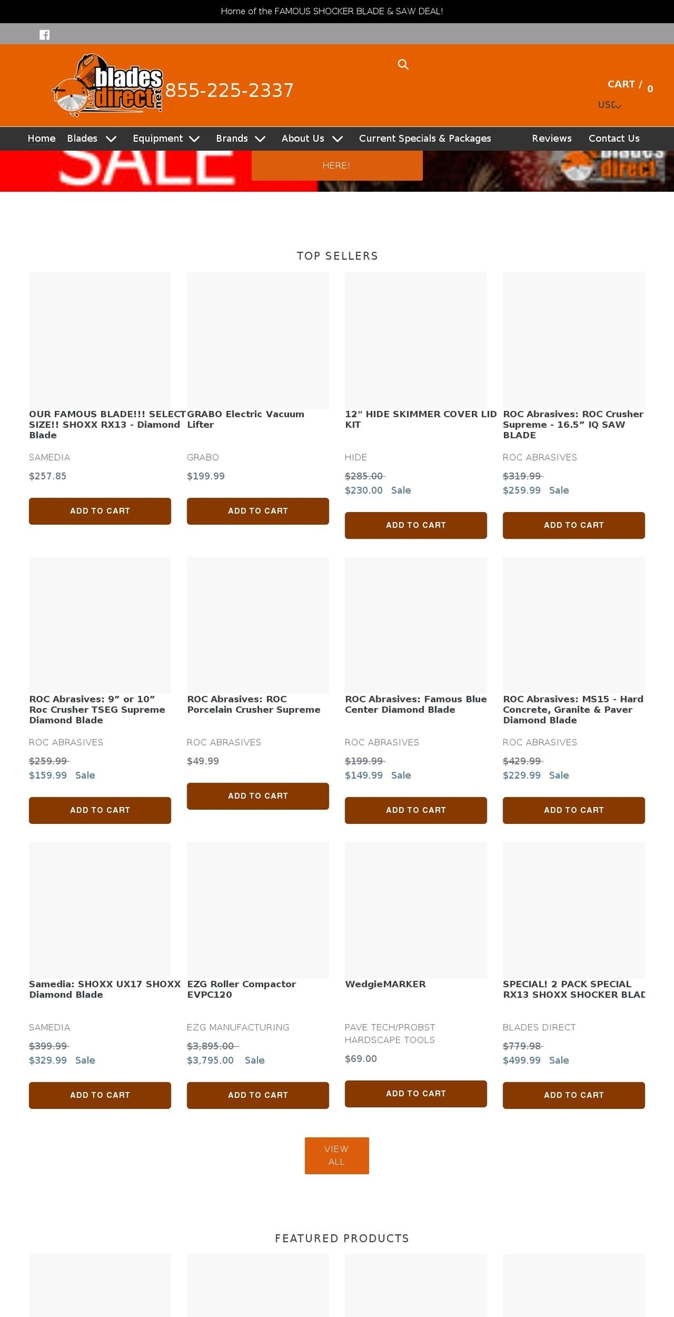 bladesdirect.net shopify website screenshot