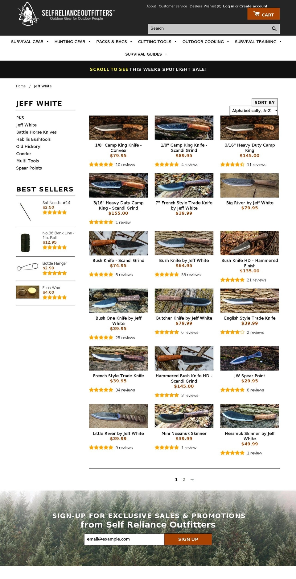 bladesmithjeffwhite.com shopify website screenshot