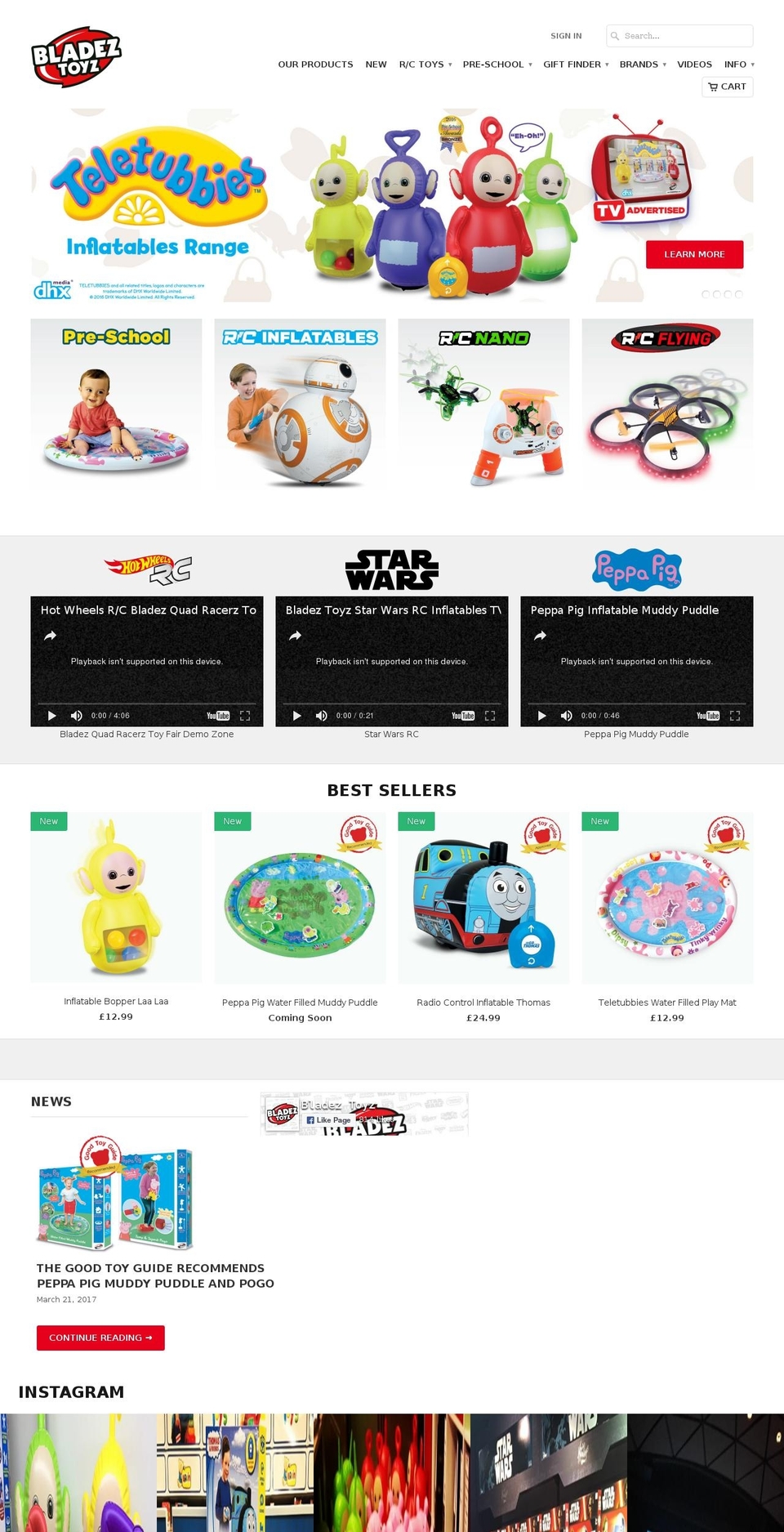 bladeztoyz.co.uk shopify website screenshot