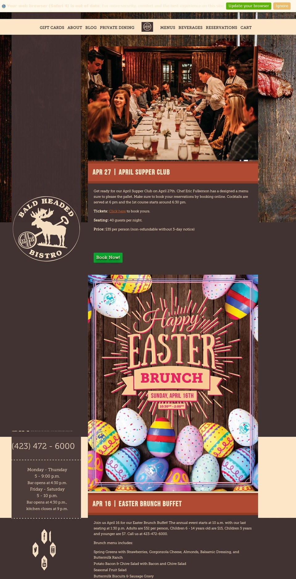 3\/2\/17 Bald Headed Bistro Shopify theme site example bladheadedbistro.com