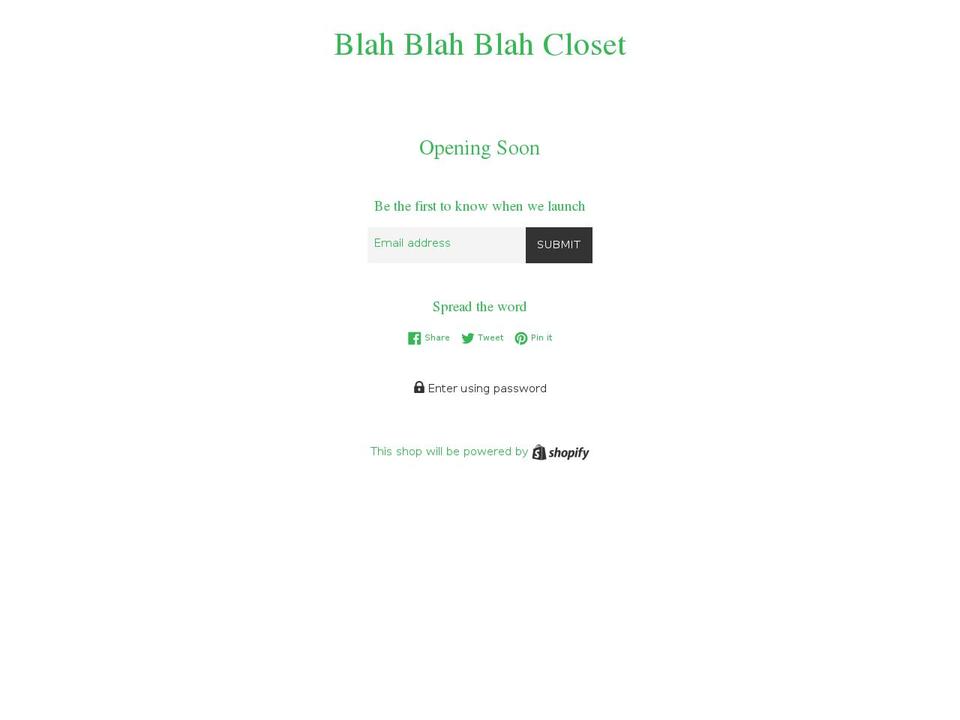 blahblahblahcloset.com — Shopify storefront screenshot