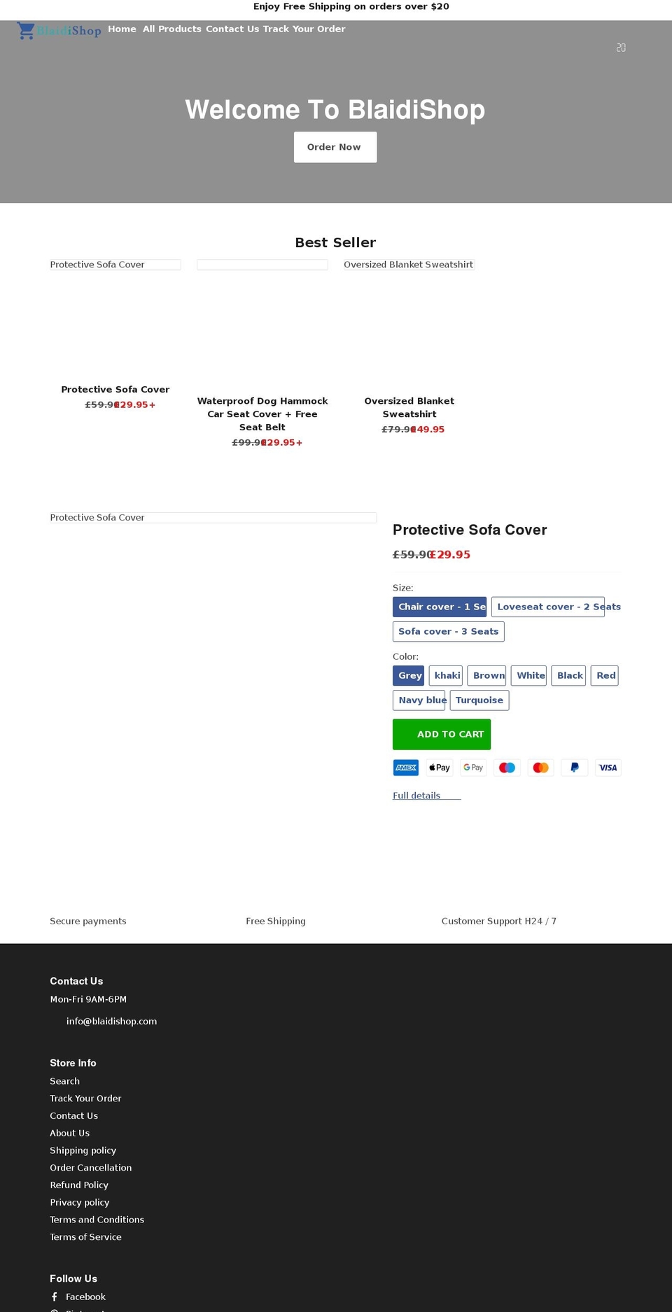 blaidishop.com shopify website screenshot