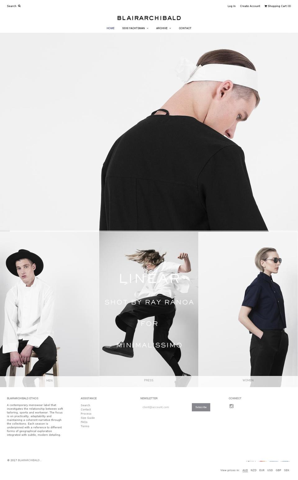 blairarchibald.com shopify website screenshot