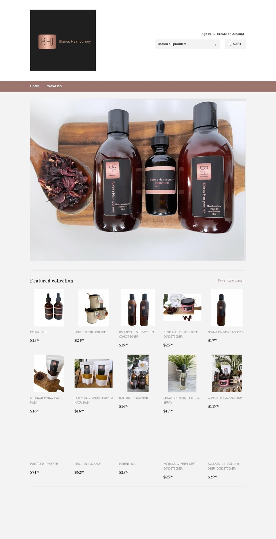 blaireshairjourney.com shopify website screenshot