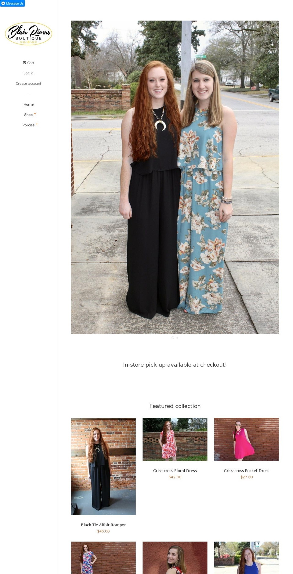 blairriversboutique.com shopify website screenshot