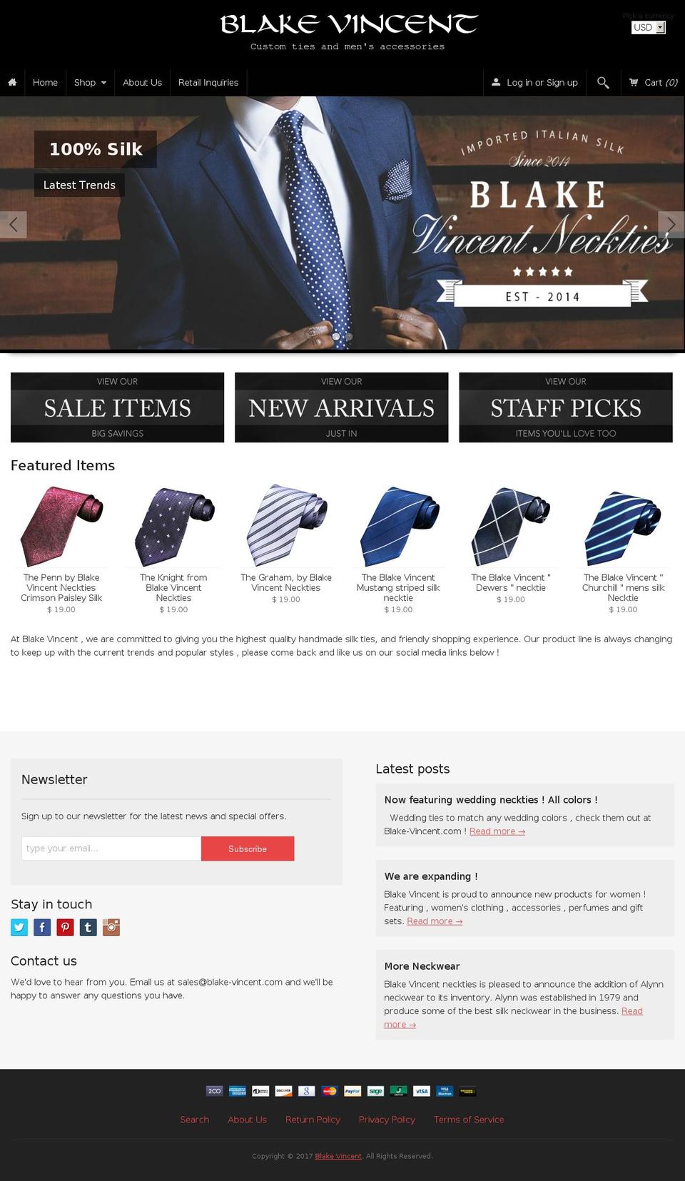 blake-vincent.com shopify website screenshot