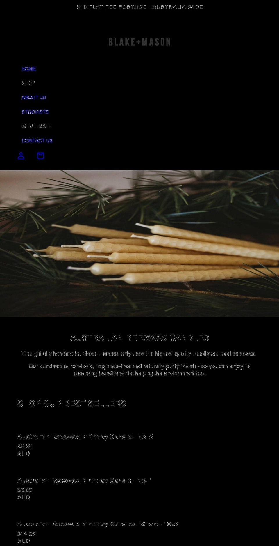 blakeandmason.com shopify website screenshot