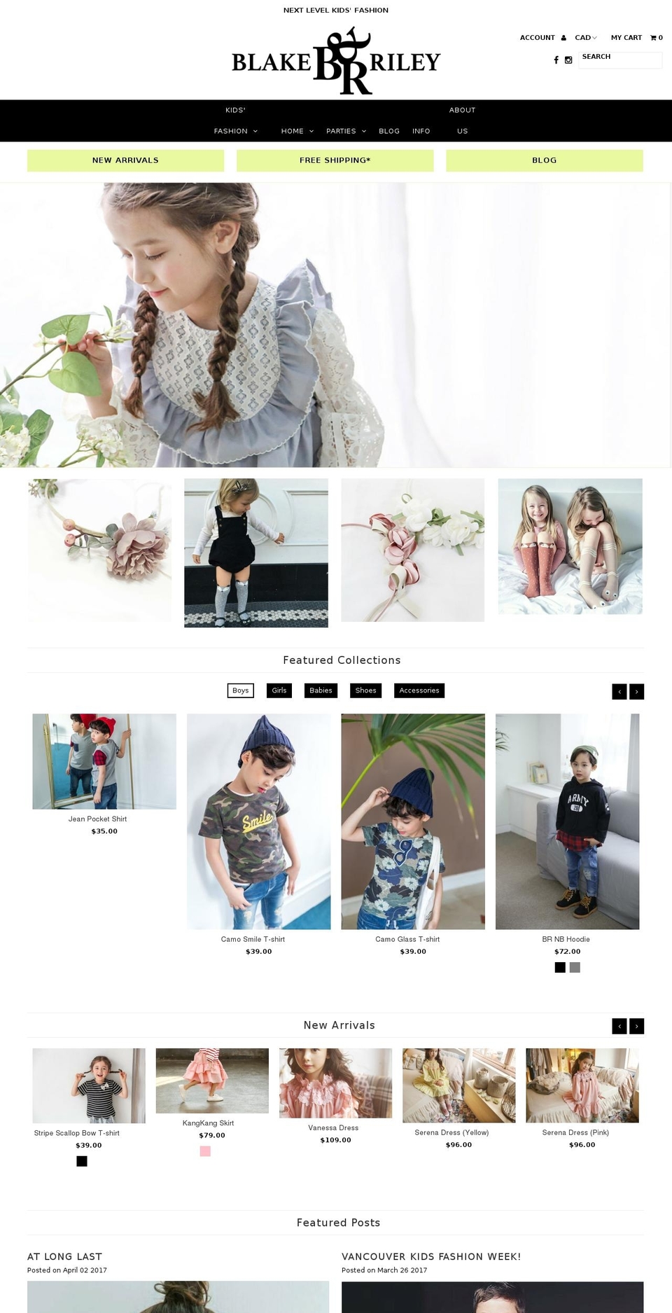 blakeandriley.com shopify website screenshot