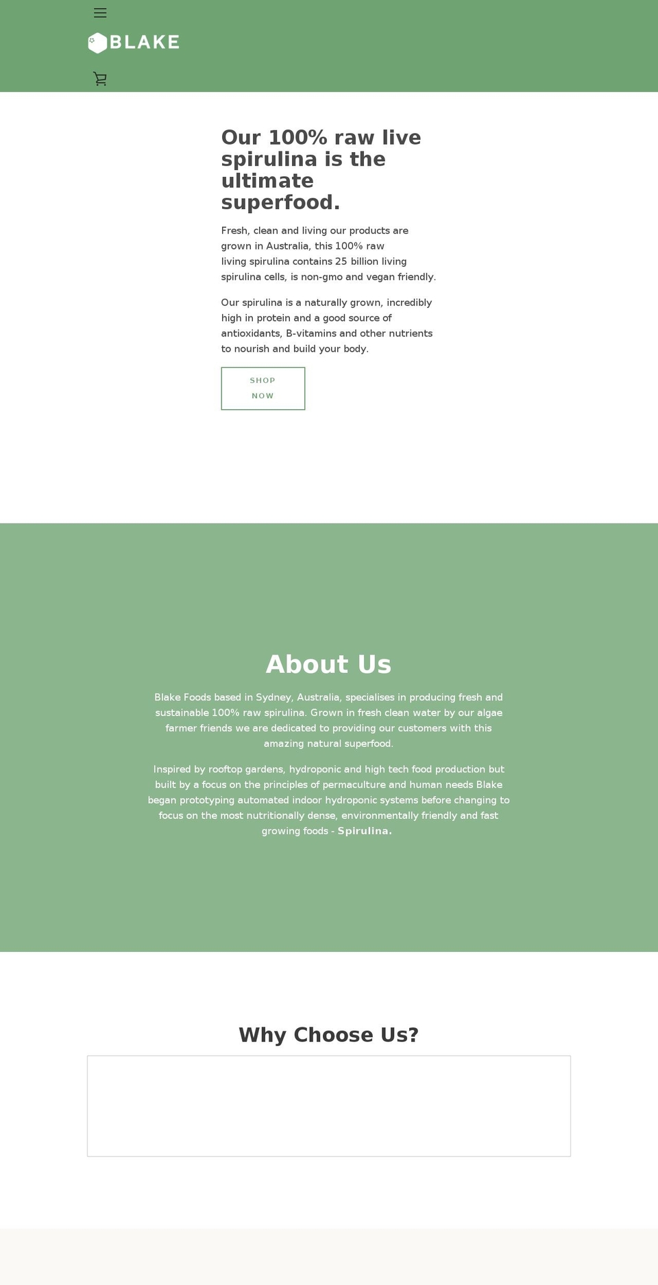 blakefoods.com — Shopify storefront screenshot