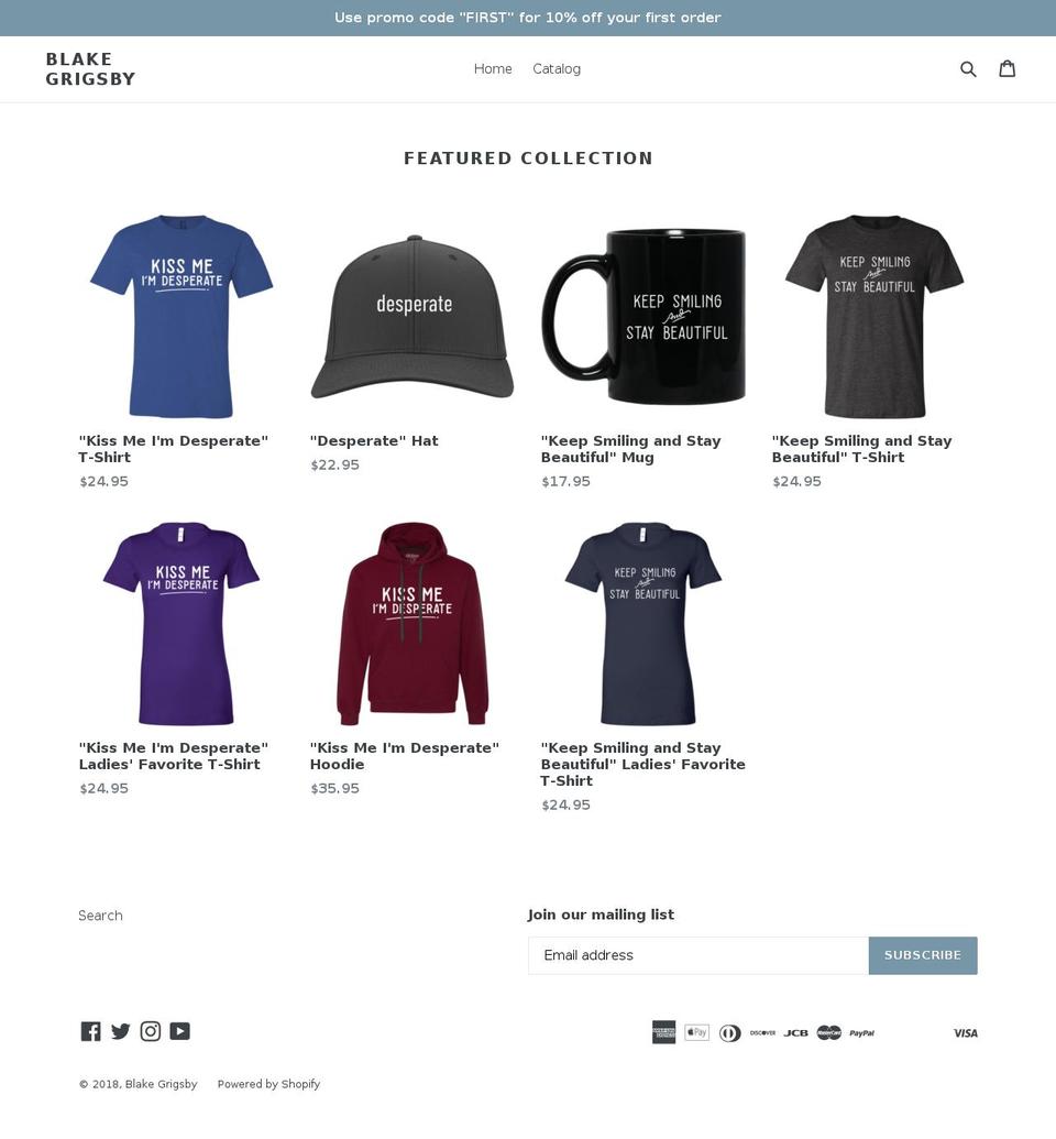 blakegrigsby.com — Shopify storefront screenshot