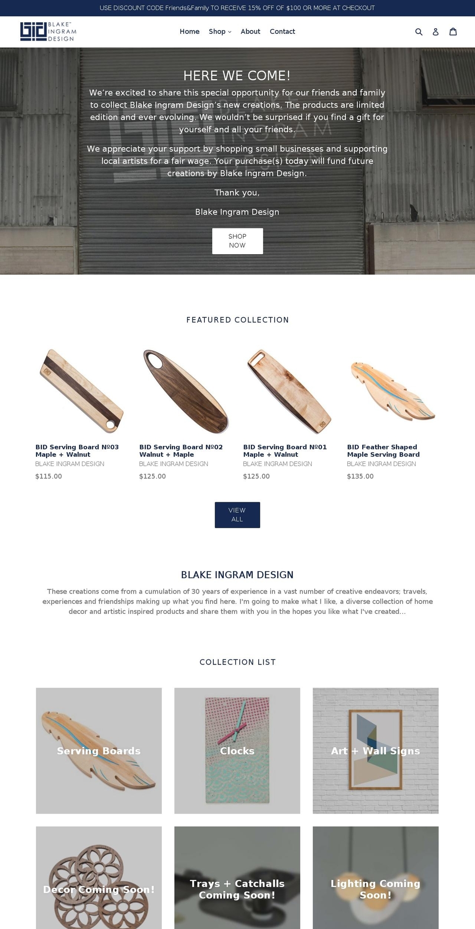 blakeingram.design shopify website screenshot