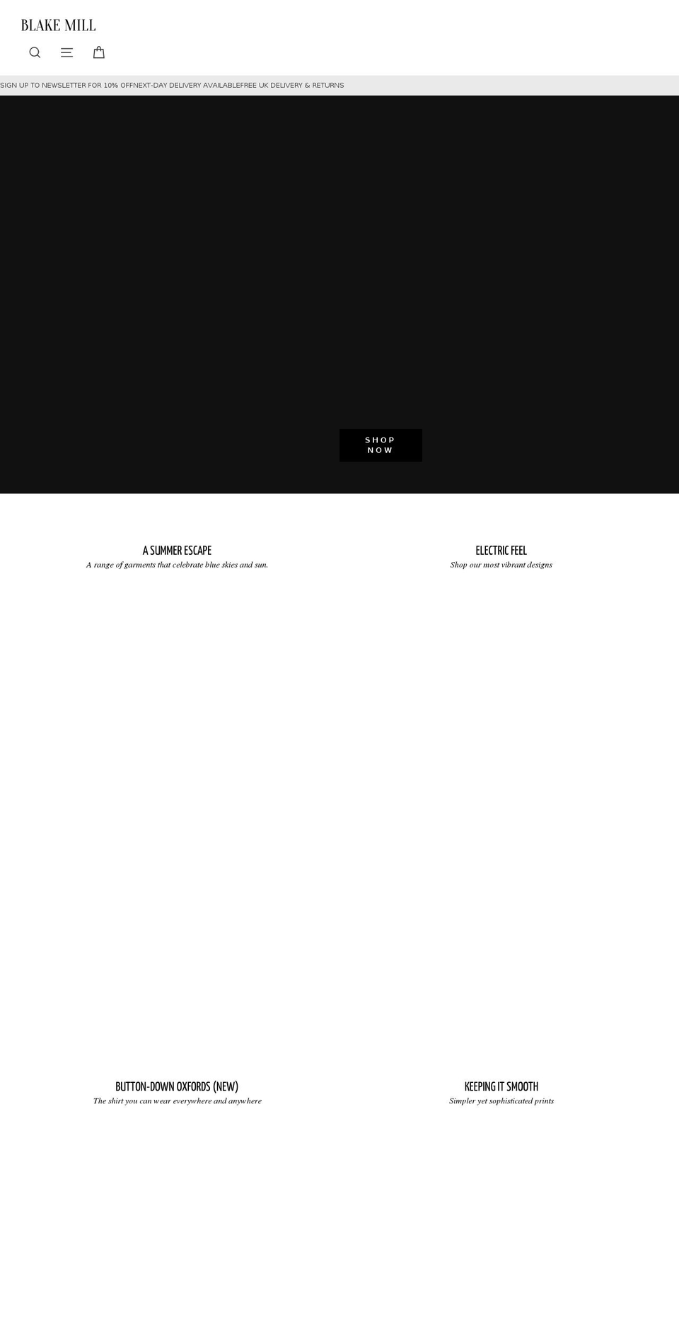blakemill.com — Shopify storefront screenshot