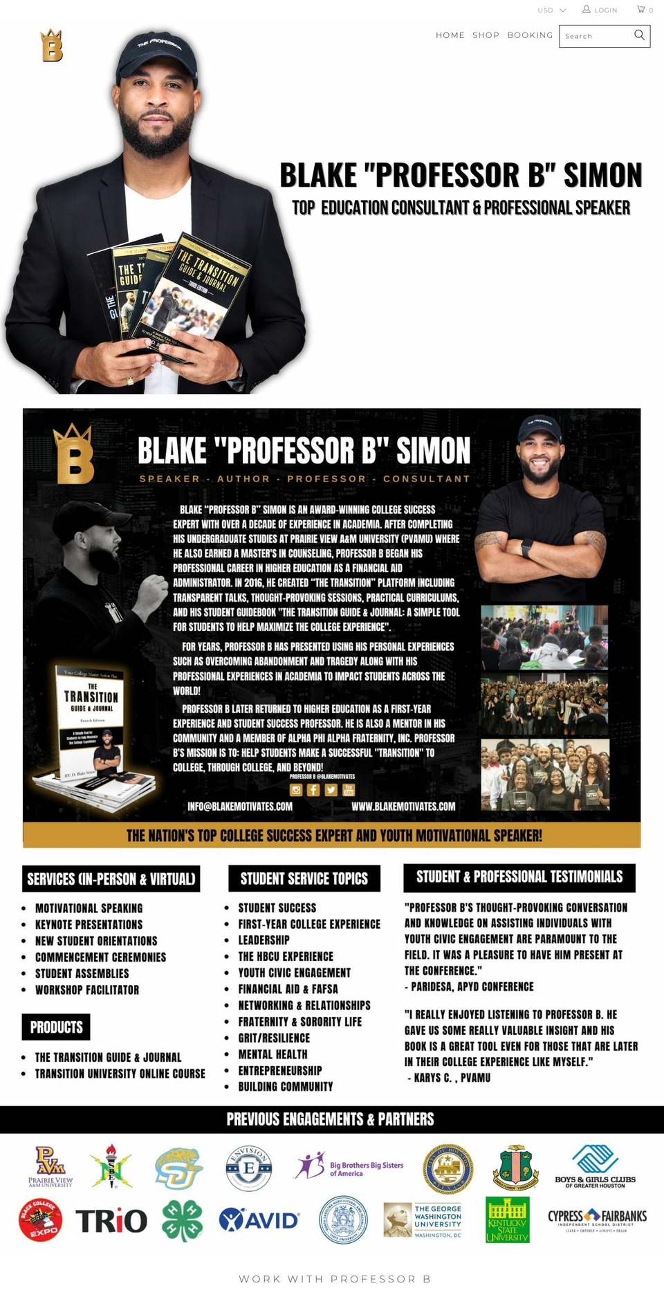 blakemotivates.com shopify website screenshot