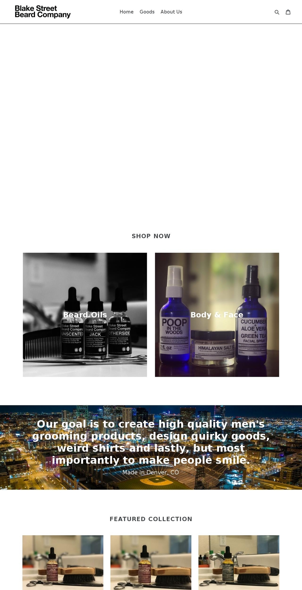 blakestreetbeardcompany.com — Shopify storefront screenshot
