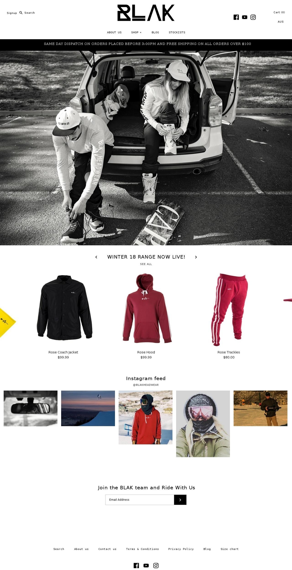 blakheadwear.com — Shopify storefront screenshot