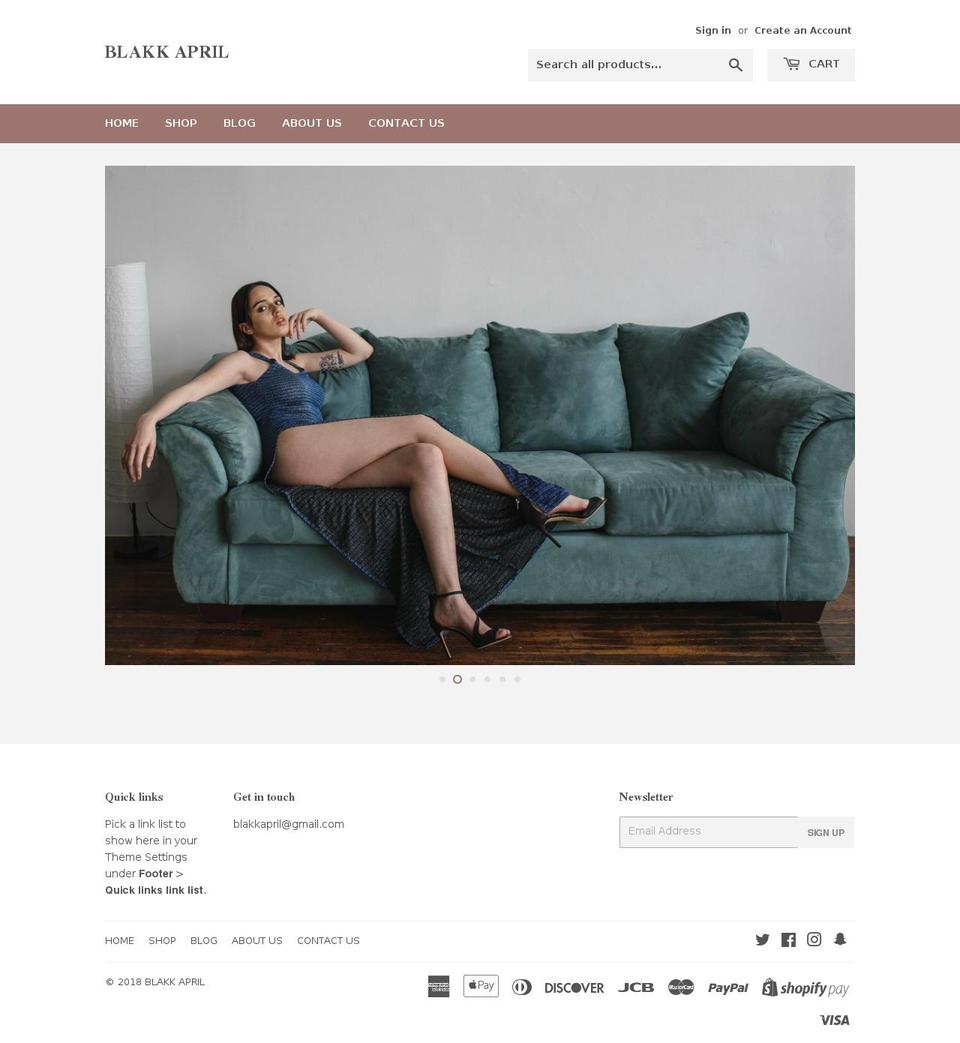 blakkapril.com — Shopify storefront screenshot
