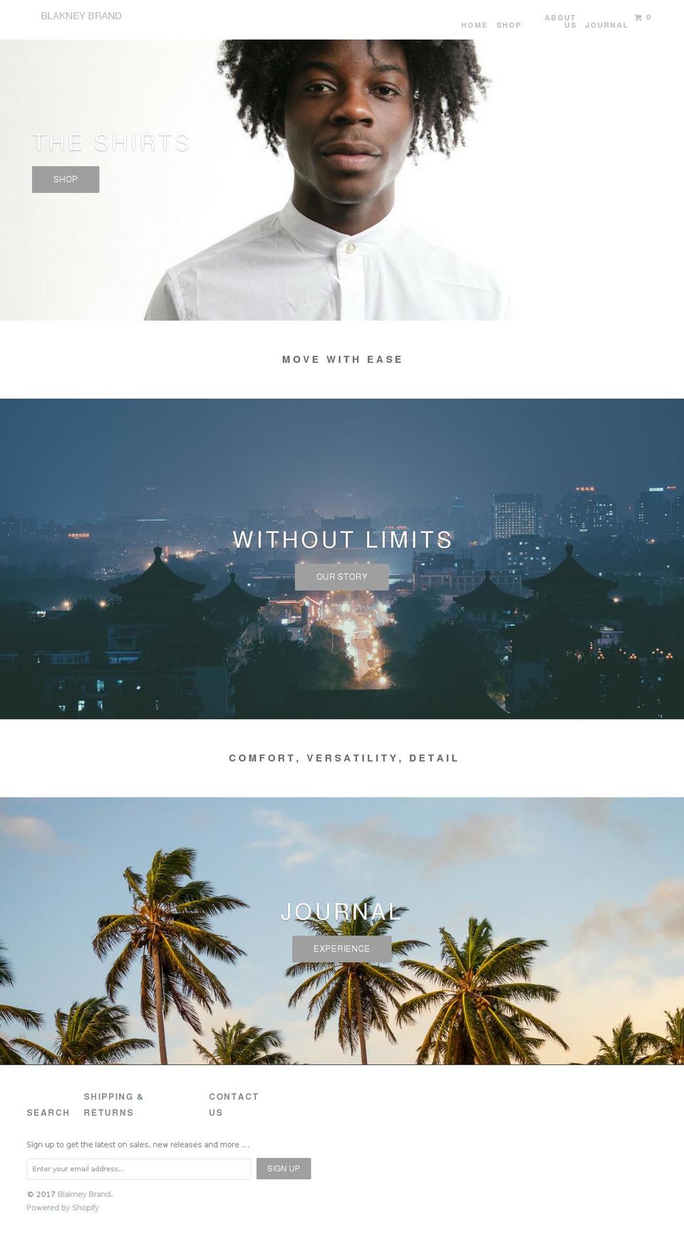 blakneybrand.com shopify website screenshot