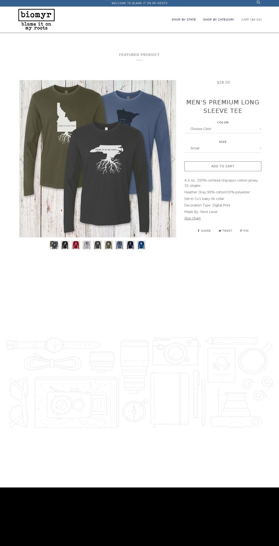 blameitonmyroots.com — Shopify storefront screenshot