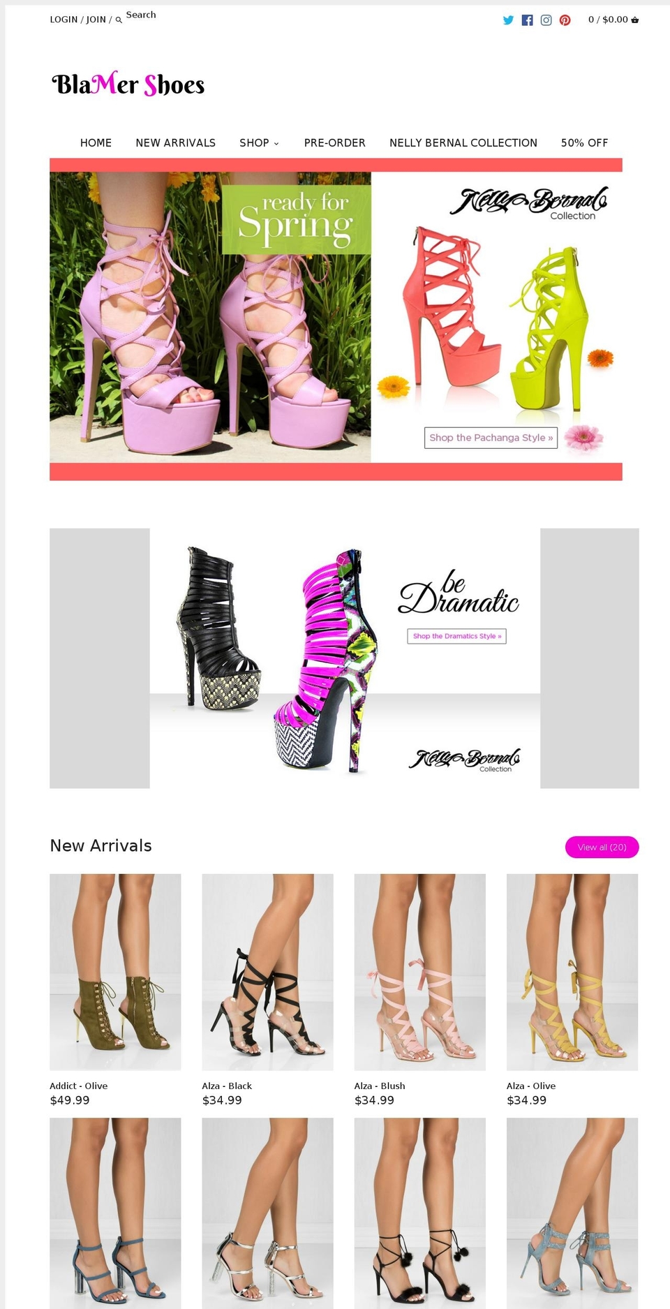 blamershoes.net shopify website screenshot