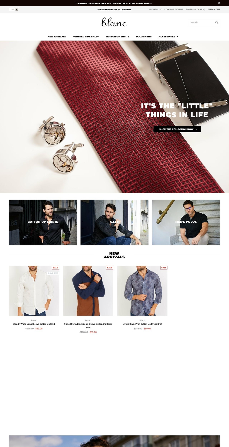 blancapparel.com shopify website screenshot