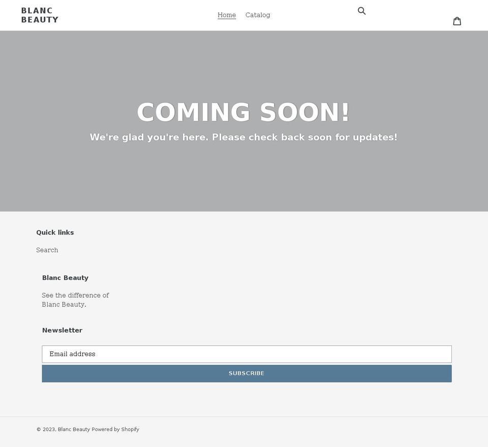 blancbeauty.com shopify website screenshot