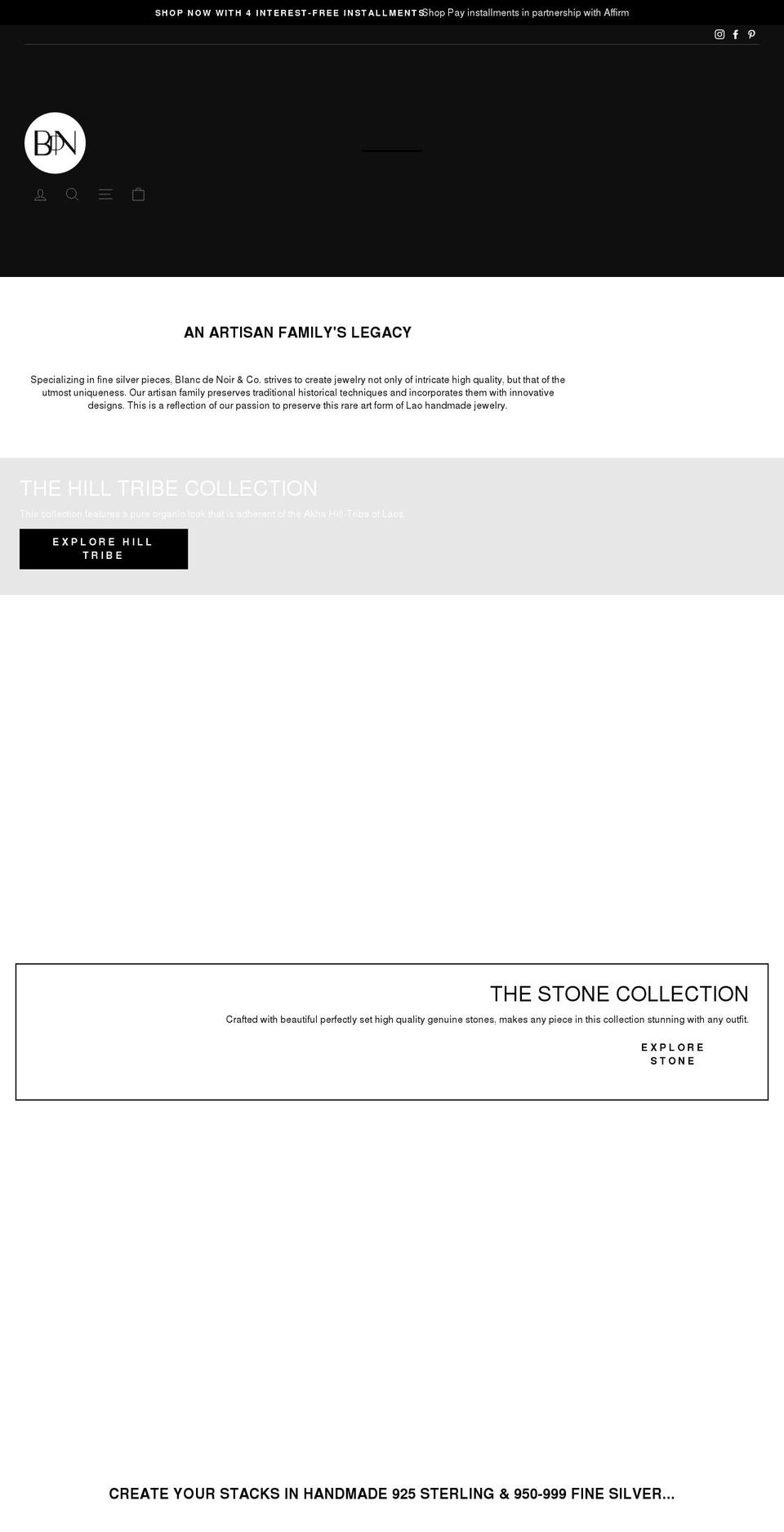 blancdenoirandco.com shopify website screenshot