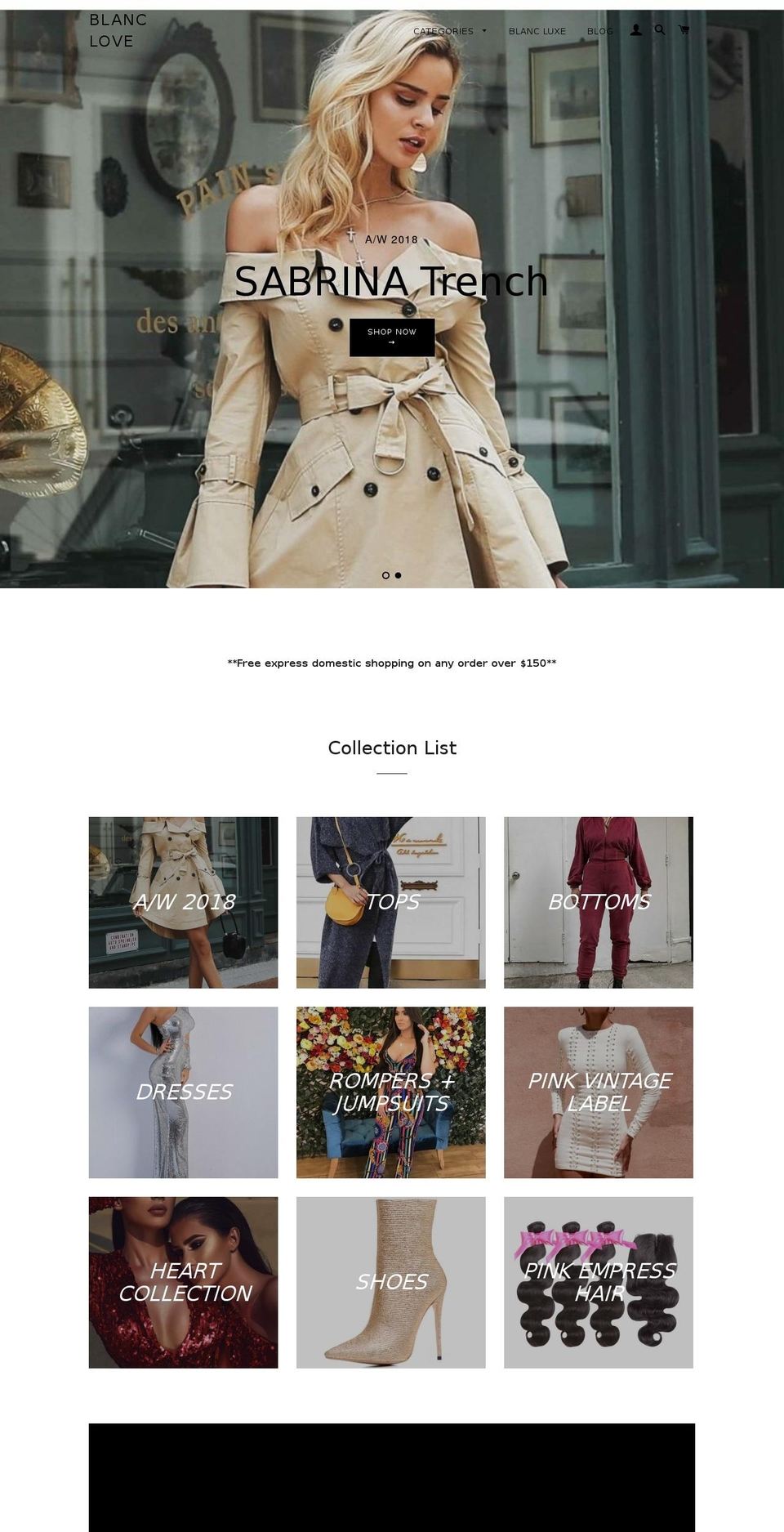 blanclove.com shopify website screenshot