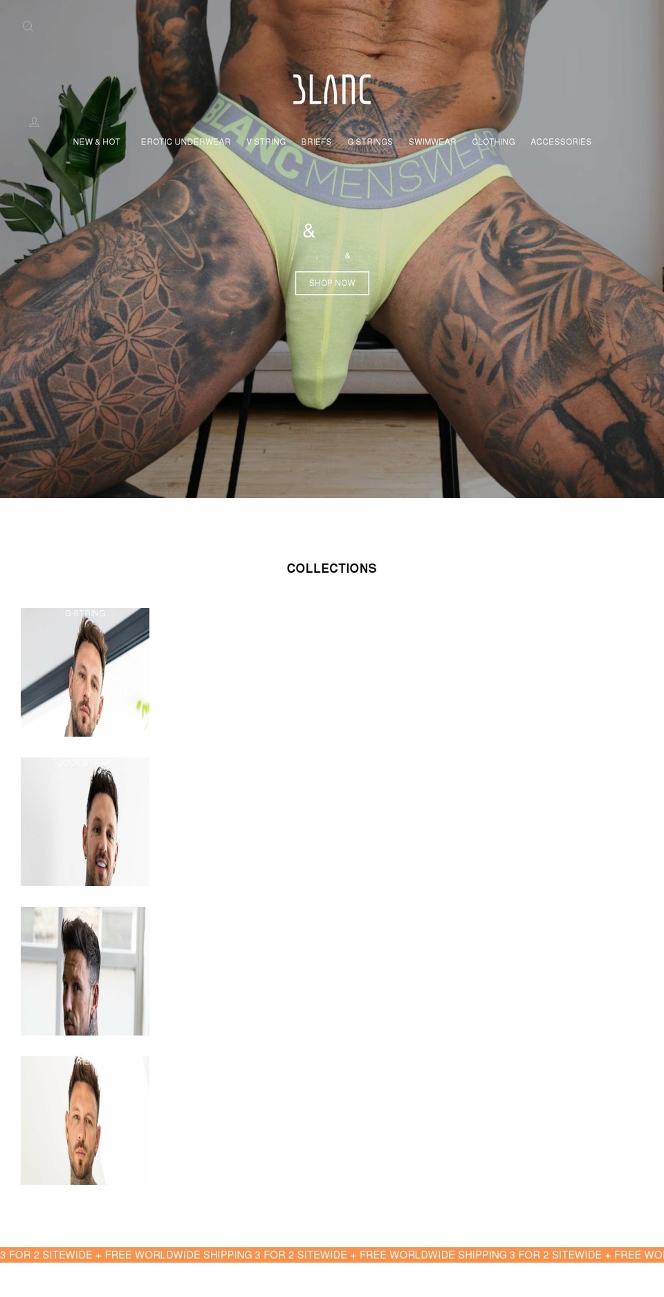 blancmenswear.com shopify website screenshot