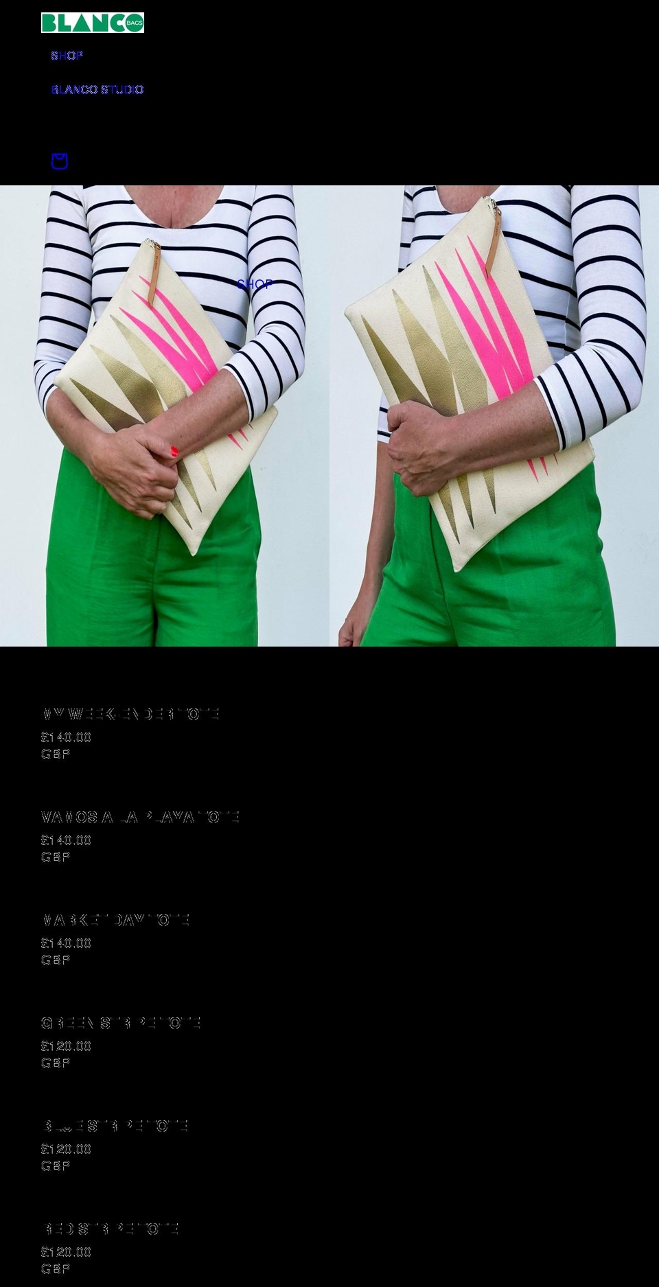 blancobags.com shopify website screenshot