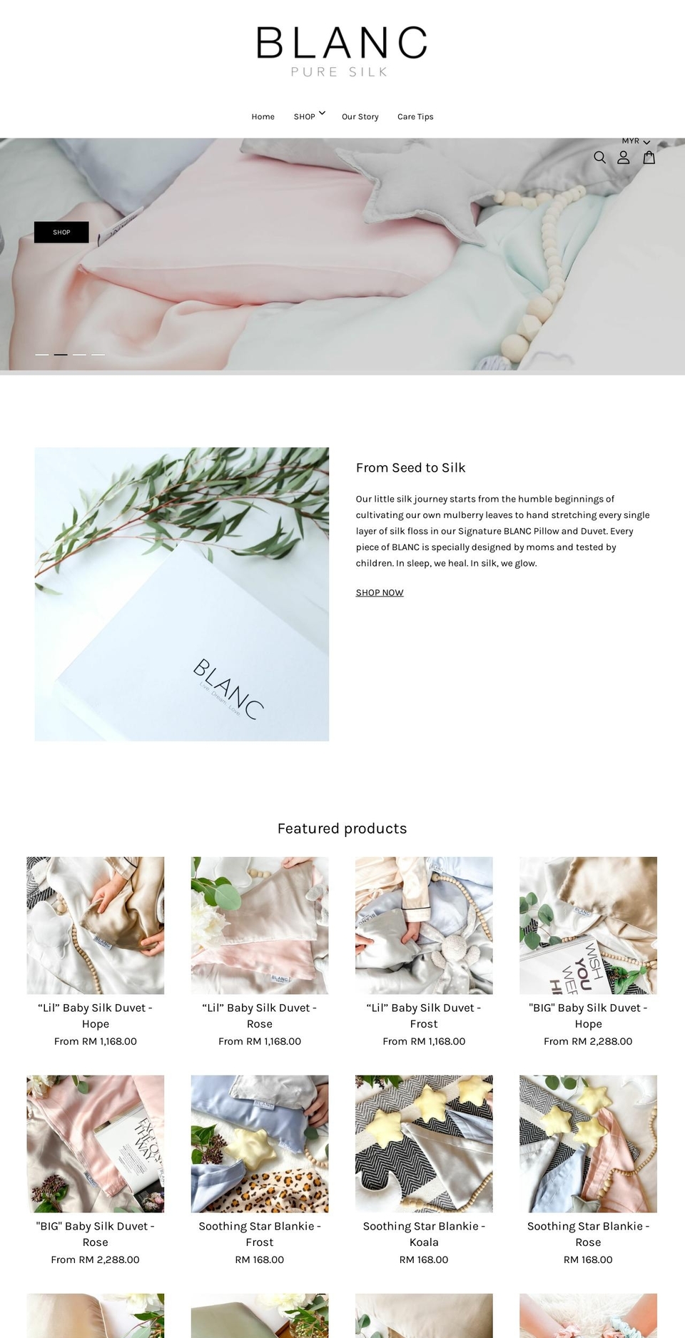 blancsilk.com — Shopify storefront screenshot