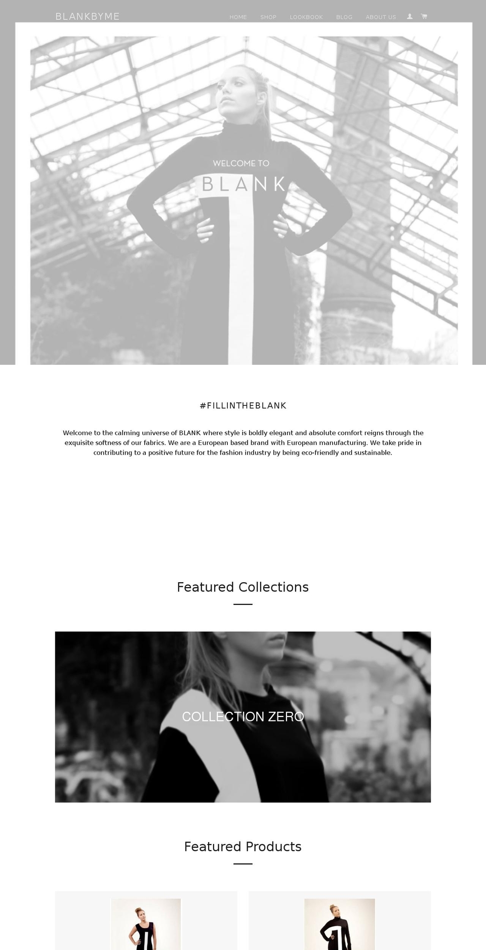 blankbyme.com shopify website screenshot