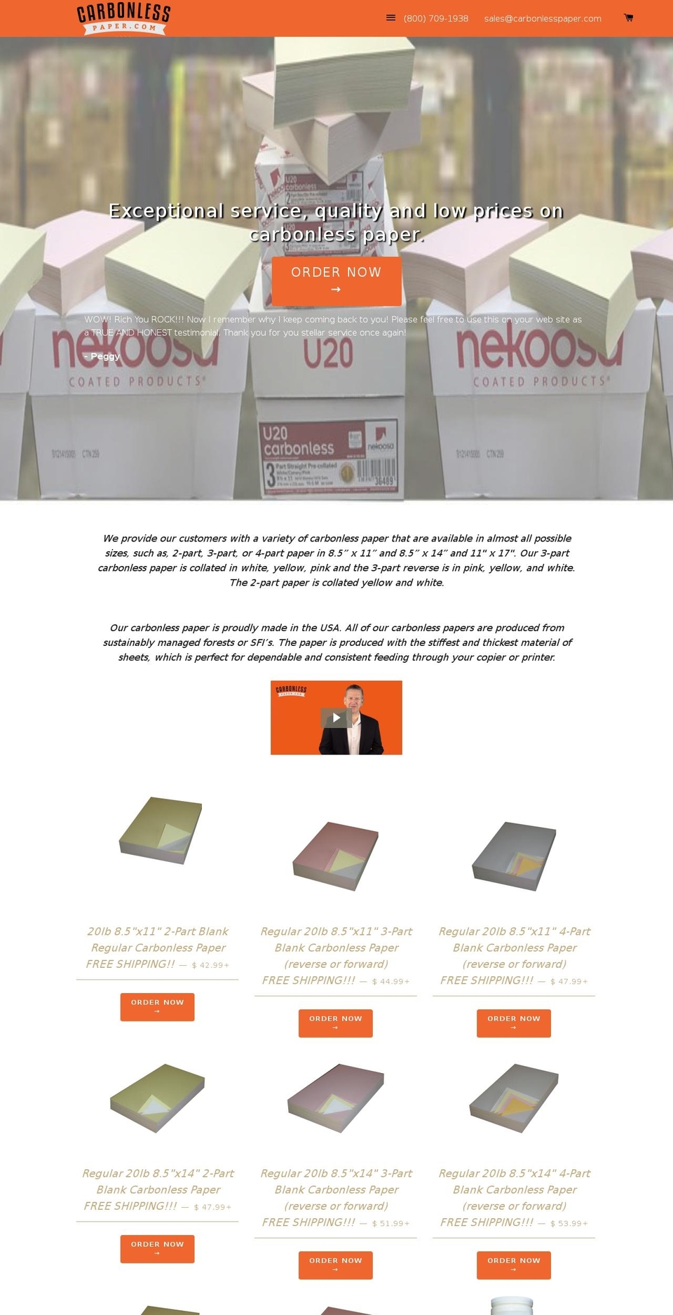 blankcarbonlesspaper.com — Shopify storefront screenshot