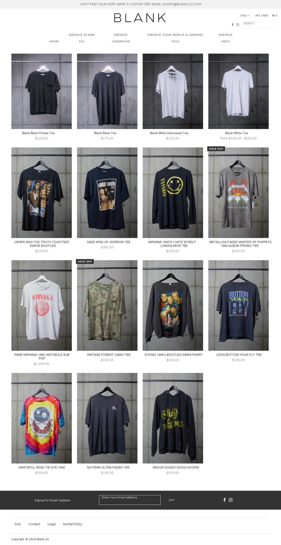 blankclo.com — Shopify storefront screenshot