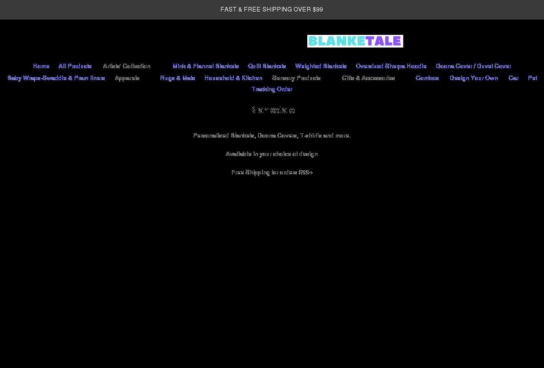 blanketale.com shopify website screenshot