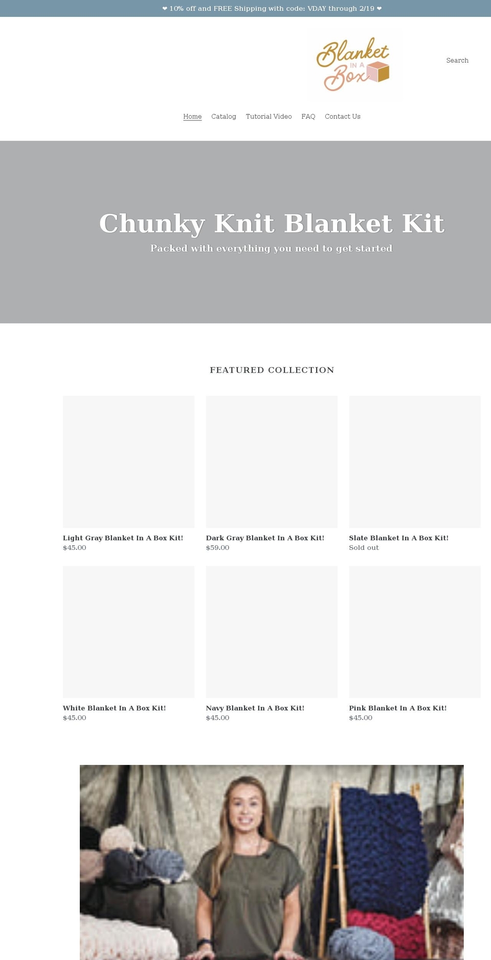 blanketinabox.com shopify website screenshot