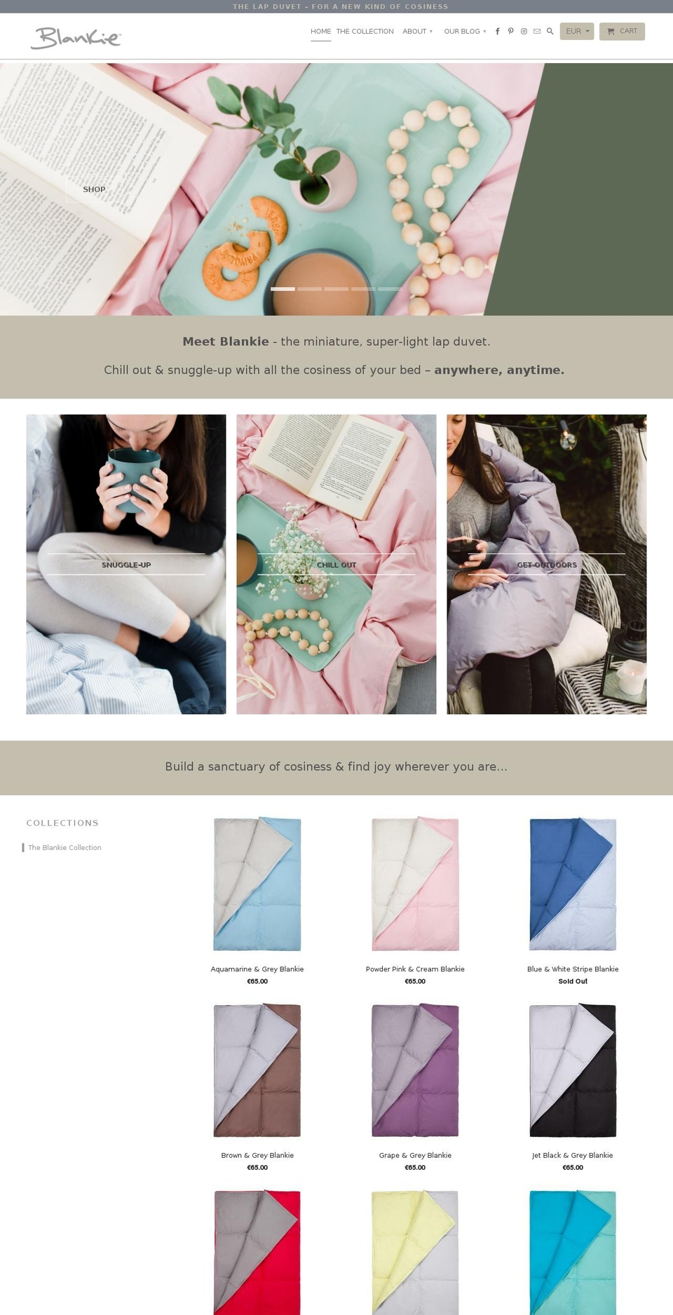 blankie-indulgeyourself.com shopify website screenshot