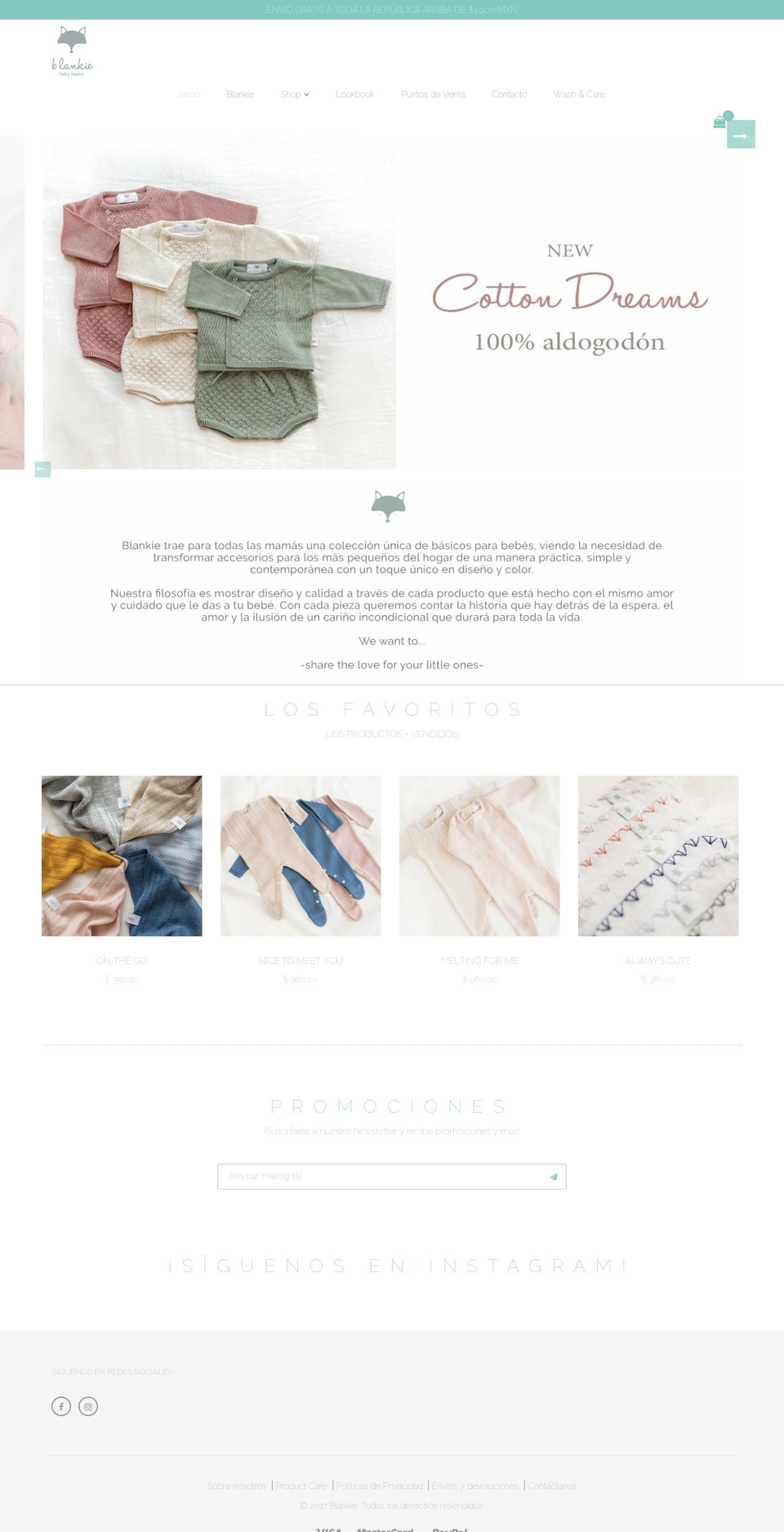 blankie.mx shopify website screenshot