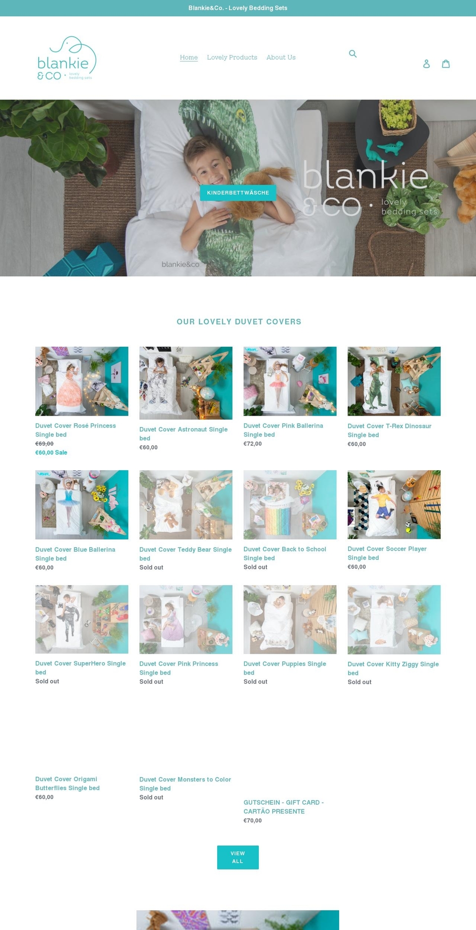 blankie.shop shopify website screenshot