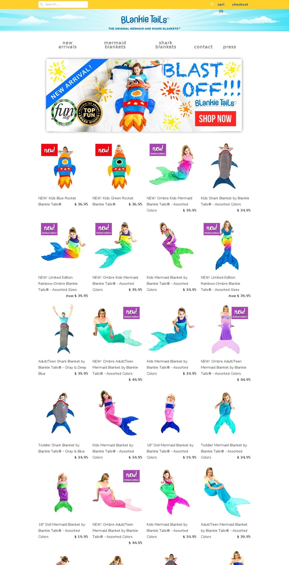 blankietails.com shopify website screenshot