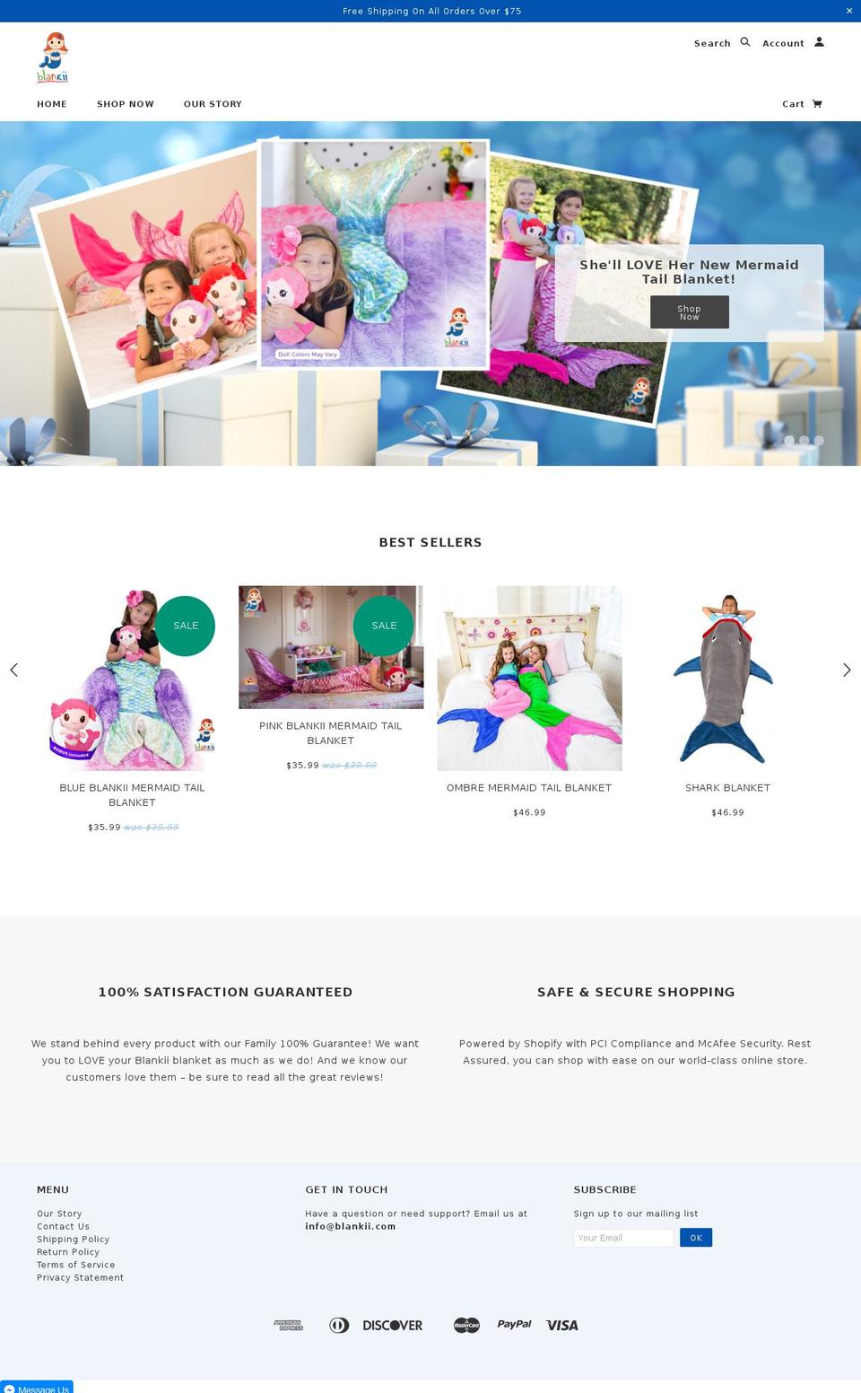 blankii.com shopify website screenshot