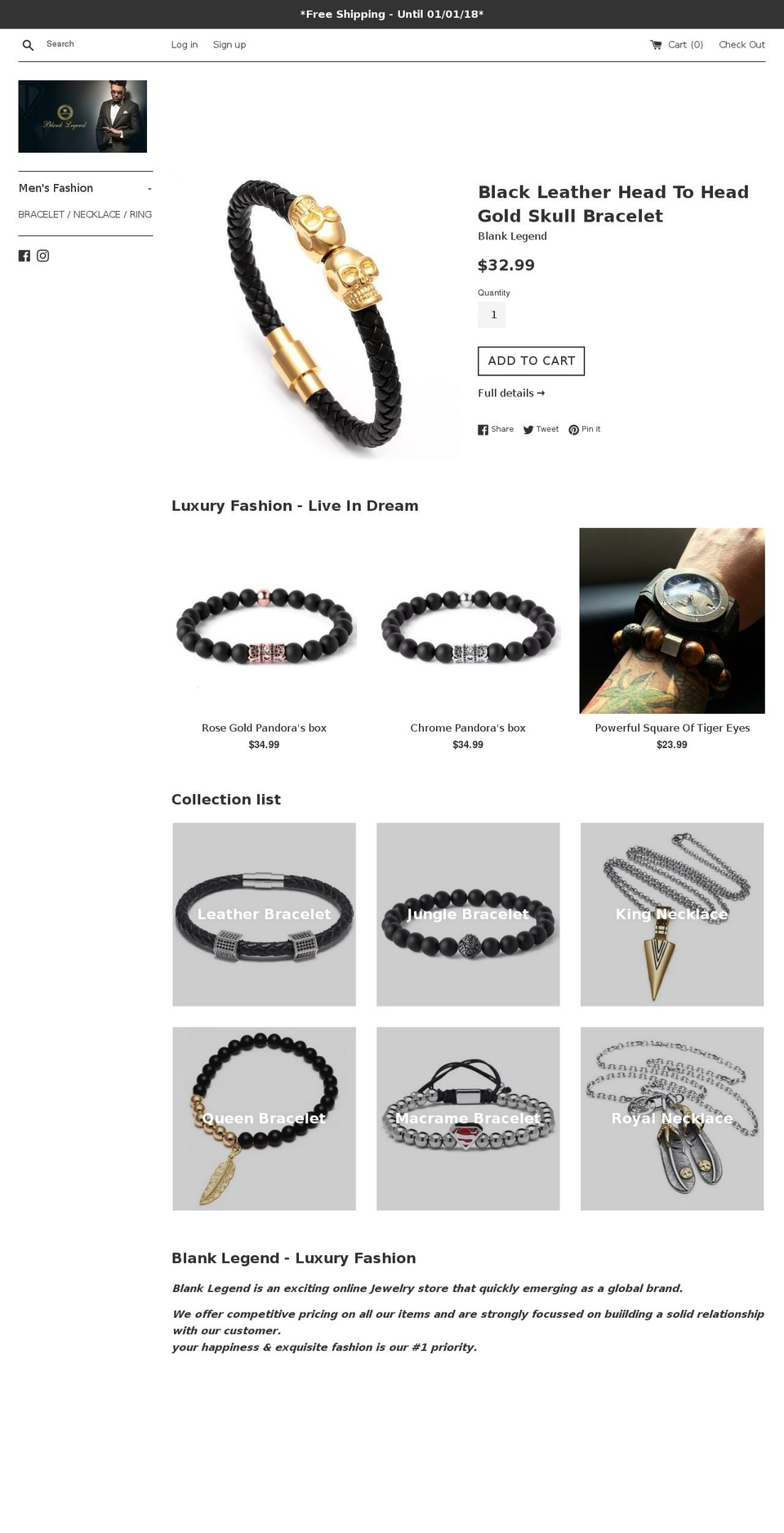 blanklegend.com — Shopify storefront screenshot