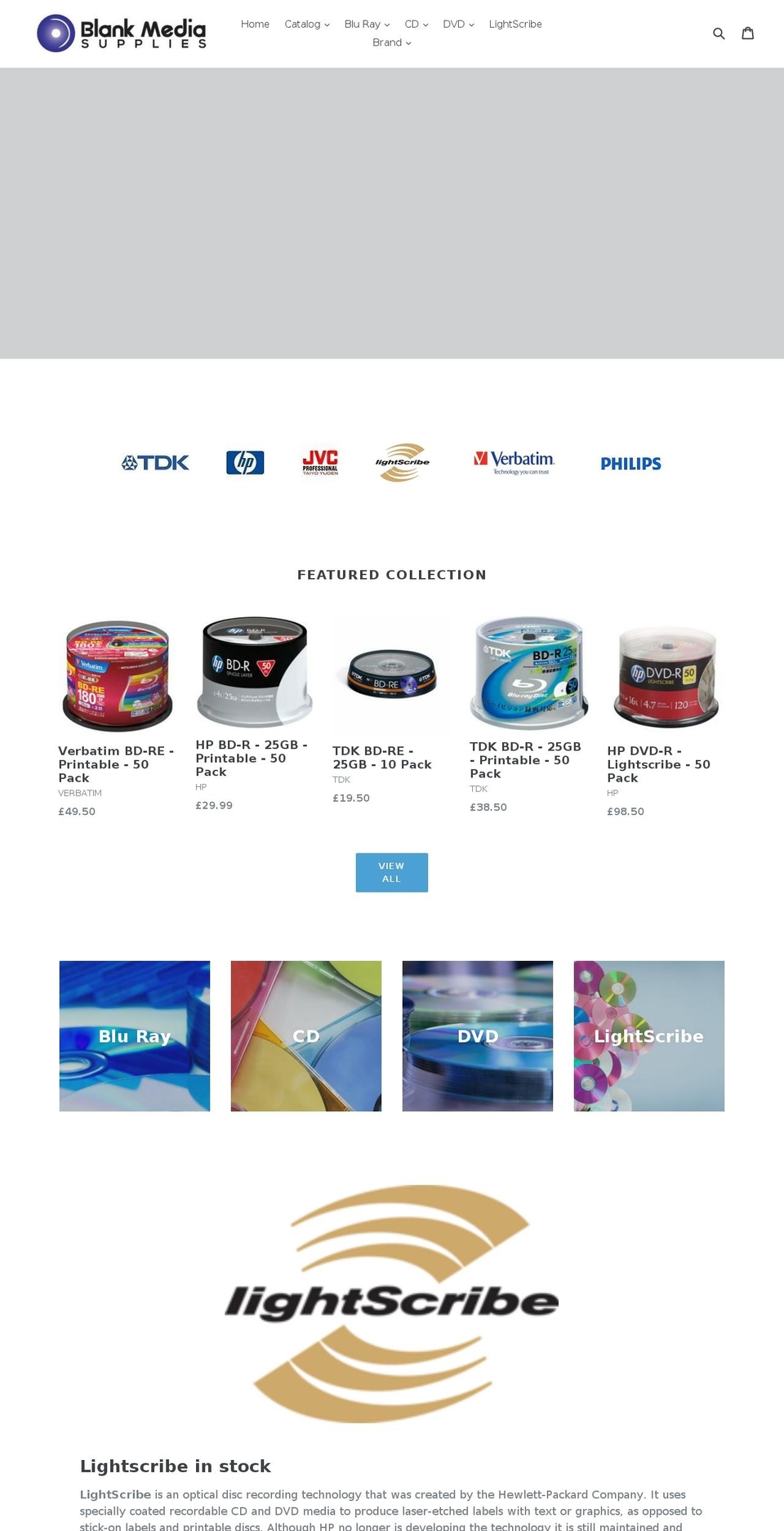 blankmediasupplies.com shopify website screenshot
