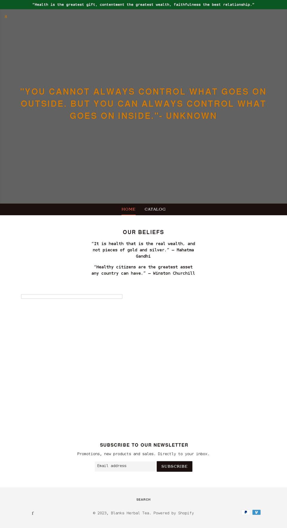 blanksherbaltea.com shopify website screenshot