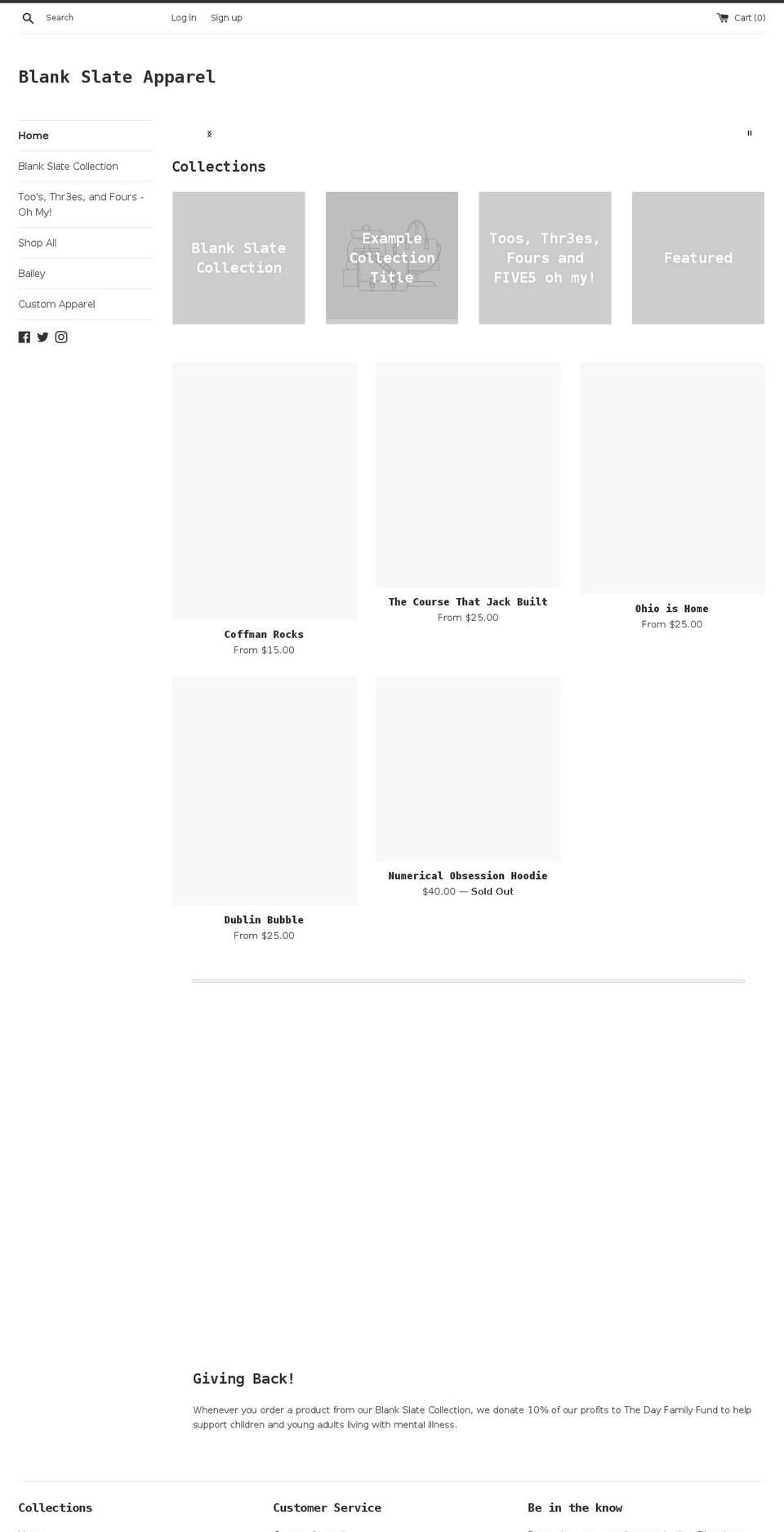 blankslate614.com shopify website screenshot